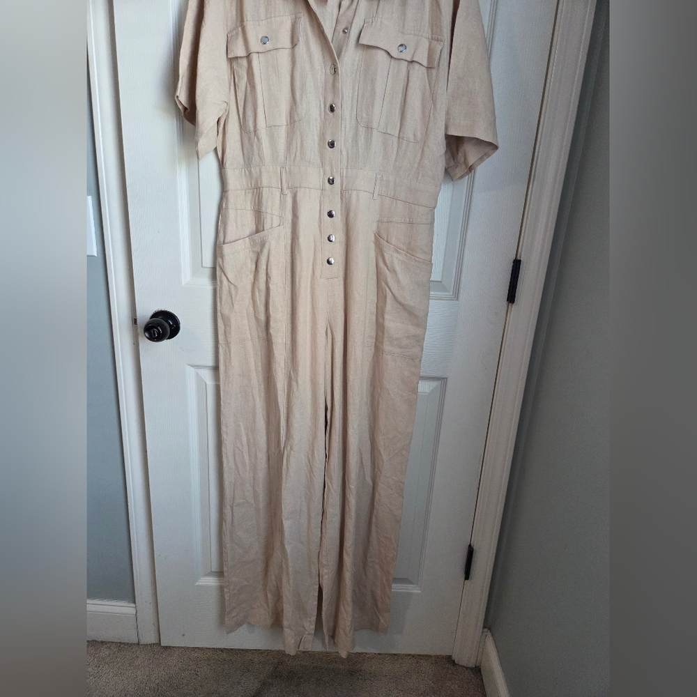 5 For 25💥Forever 21 Neutral Button-Front Beige Jumpsuit